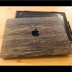 SOLD. Macbook pro wood design laptop case.